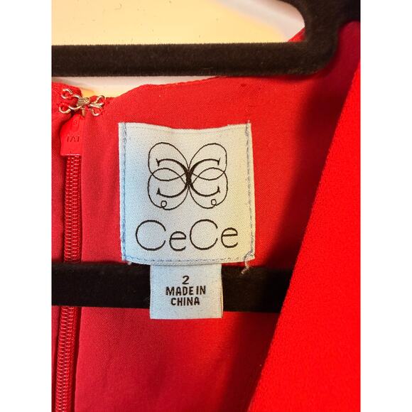 CeCe Women’s Sleeveless Fit & Flare Red Dress Size 2 - Picture 3 of 7